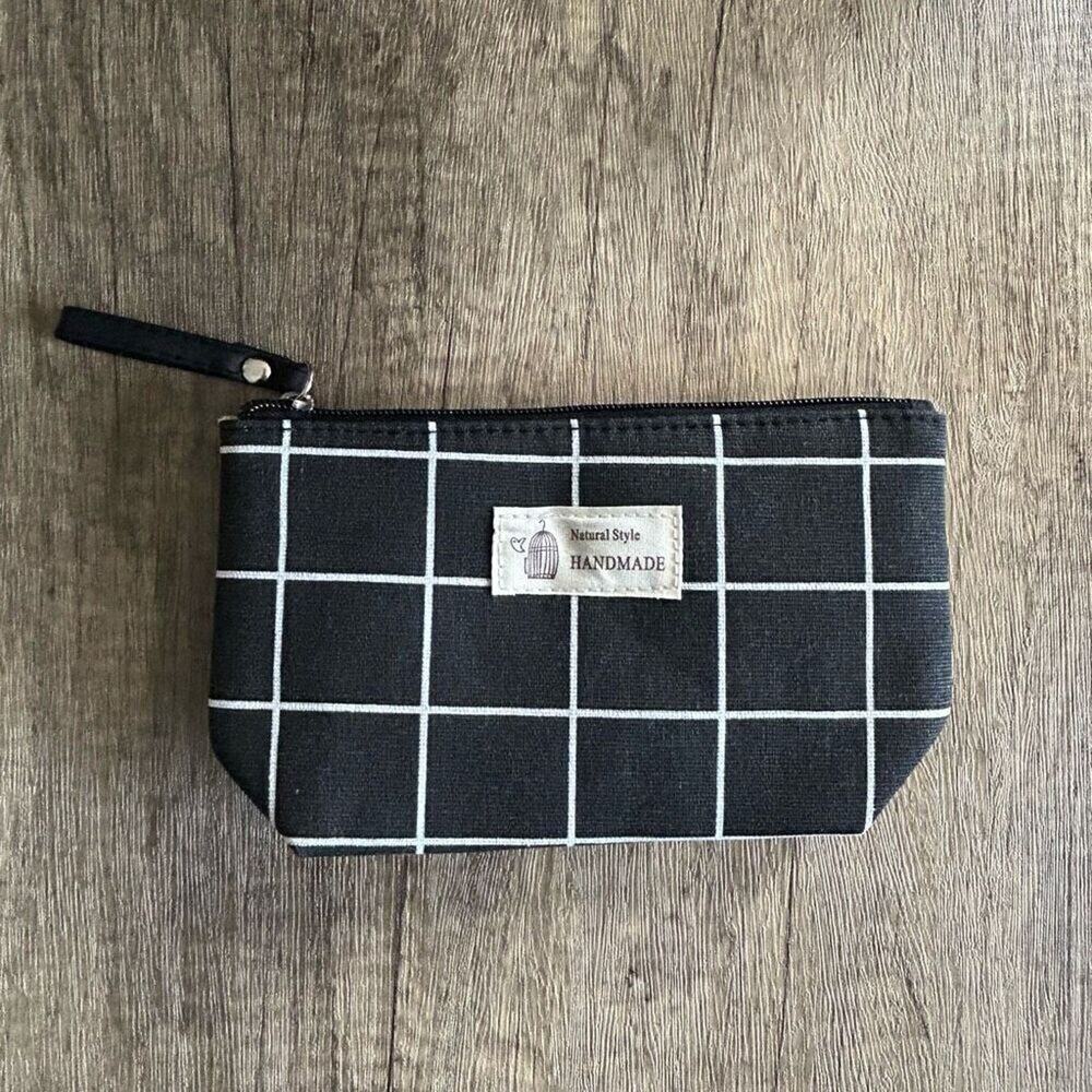 Canvas Black Makeup Bag Cosmetics Bag NEW Boho Travel Case MB103